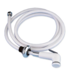 Carcasa de ducha redonda de acero inoxidable + manguera de pvc bl
