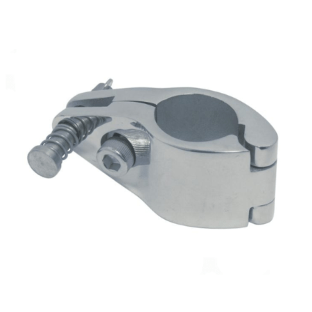Abrazadera toldo náutico bimini inox. A4 con pasador y tornillo