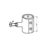 Bisagra superior con montaje lateral tubo inox a4