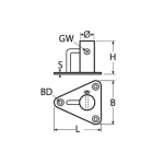 base inox candelero 304 rectangular