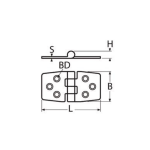 bisagra inox 75-97x38x9x2x5,5 A2 304