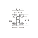 bisagra inox A4 316 ancho 49,5 mm a