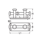 bitácora bolardo doble inoxidable L170