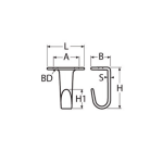 gancho techo inoxidable a2 304