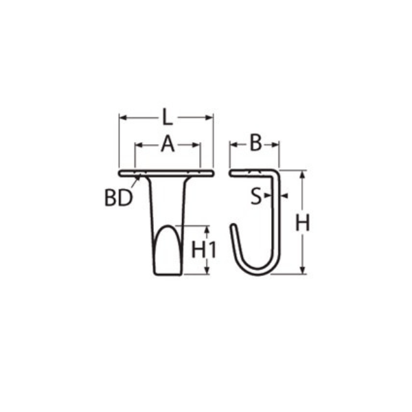 gancho techo inox a2 304