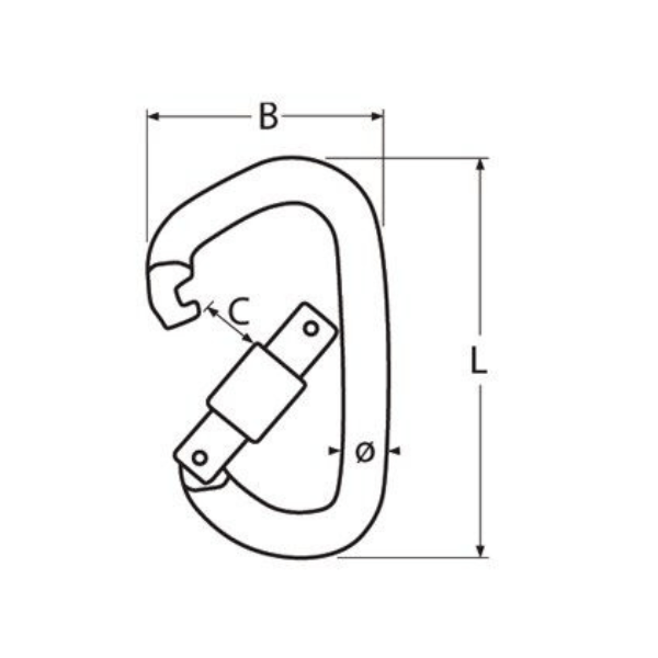 mosquetón resorte aluminio L112mm