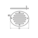 rejilla ventilación redonde acero inox a4 316 barco