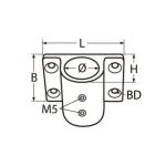 soporte tubo inox 316 a4