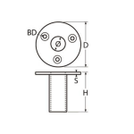 soporte tubo lona bimini inox 316