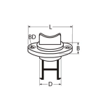 tapón desagüe ovalado inox 316 nylon