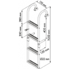 Escalera barco Inox 2 Peldaños Estrechos Inclinacion 180 Grados