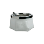 Cenicero de cuero con tapa windproof blanco