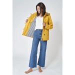 Chubasquero impermeable clásico mujer con forro a rayas