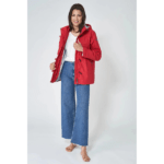 Chubasquero impermeable clásico mujer con forro a rayas