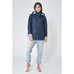 Chubasquero impermeable clásico mujer con forro a rayas