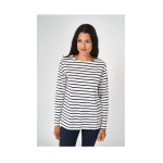 Camiseta de rayas marinera de mujer, algodón manga larga