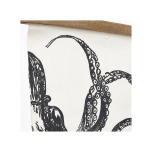 Lámina de tela y madera para colgar. Pulpo