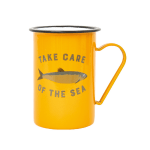 taza larga metal amarilla