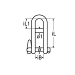 grillete llave barra fija inox