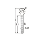 tornillo ojo rosca derecha