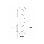 cadena calibrada galvanizada 8mm din 766 1 metro