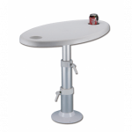Mesa con soporte ajustable y portabebidas