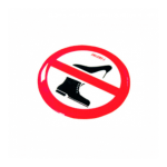 pegatina silicona prohibido zapatos