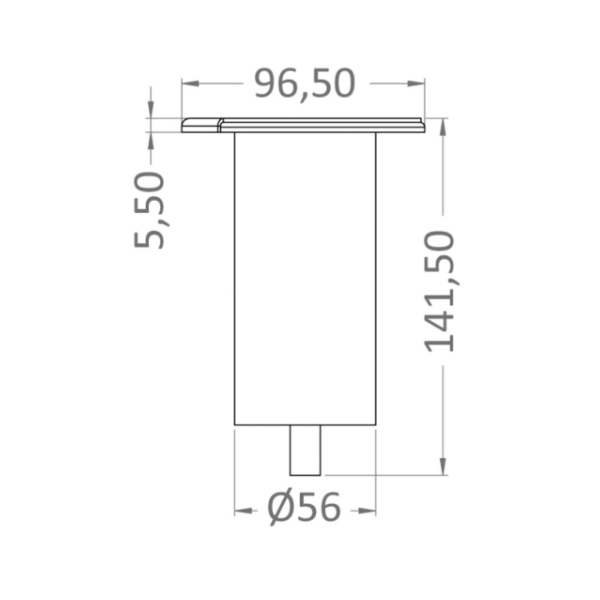 tintero acero inoxidable para poste bimini 2