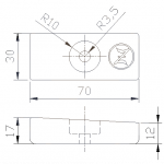 Zineti Anodo Honda Placa para Fueraborda 71 mm