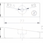 Zineti Anodo Honda Placa para Fueraborda 77 mm