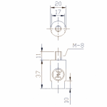 Zineti Anodo Perno para Yanmar 37mm