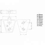 Zineti Anodo Placa para Motor V.P. Triangular Serie DPX