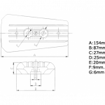 Zineti Anodo Placa para Stern Drive Volvo 154 mm