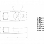 Zineti Anodo Placa para Stern Drive Volvo 154 mm