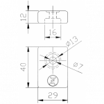 Zineti Anodo Rectangular 1 Agujero