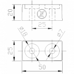 Zineti Anodo Rectangular 2 Agujeros SUZUKI