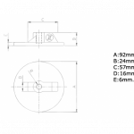 Zineti Anodo Zinc Placa Circular con Rosca