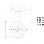 Zineti Anodo de Aluminio con Agujero Circular para Atornillar
