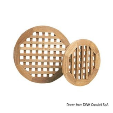 Rejilla para baño circular en teca