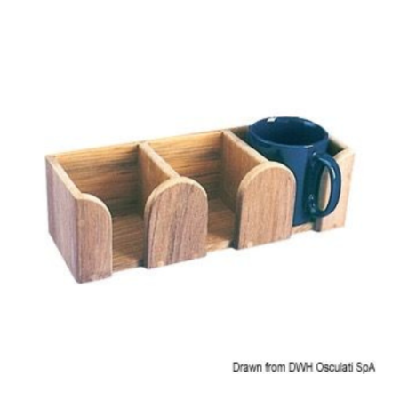 Soporte Porta 3 Tazas Teca