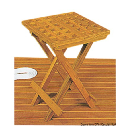 Taburete plegable en teca