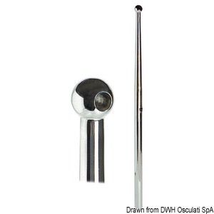 Candelero Acero inox diámetro tubo 25 mm cabeza esférica