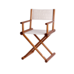 Silla de Director de Teca, Plegable -Varios colores Beige, Azul Marino y Turquesa- Marine Business