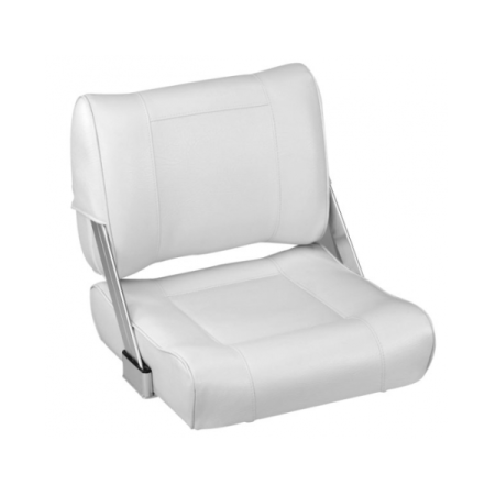 Asiento piloto Plastimo con respaldo reversible de vinilo blanco
