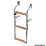 escalera plegable inox peldaños de madera
