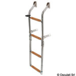 escalera plegable inox peldaños de madera
