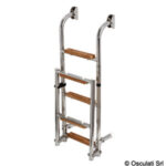 escalera plegable inox peldaños de madera