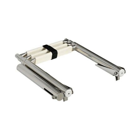 Escalera Telescopica Acero Inoxidable Plegable Estrecha 3 Peldaños