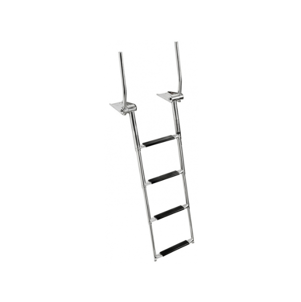 escalera telescópica asas instalación pasarela Escalera telescópica EasyUp sobre plataforma con asas