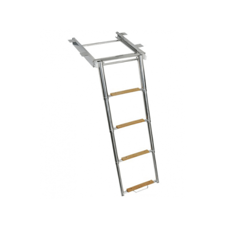 Escalera Top Line con 4 Peldaños de Teca